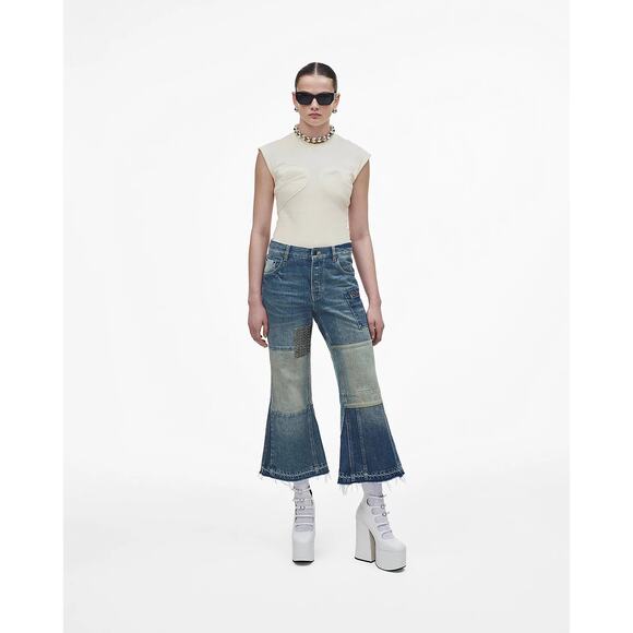 Marc Jacobs Patchwork Denim Cropped Flare Jean DSWT MSRP $695 - Picture 3 of 16